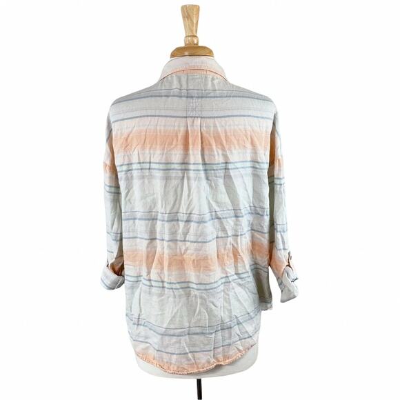 Prana Plaid Button Down Shirt Size Large‎ Women's Striped Longsleeve Gorpcore - Picture 4 of 6